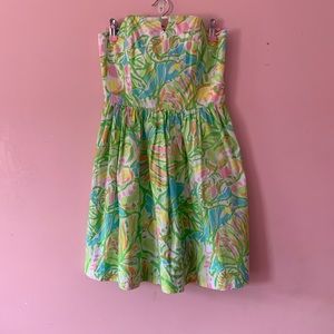 Lilly Pulitzer green and pink elephant ear dress
